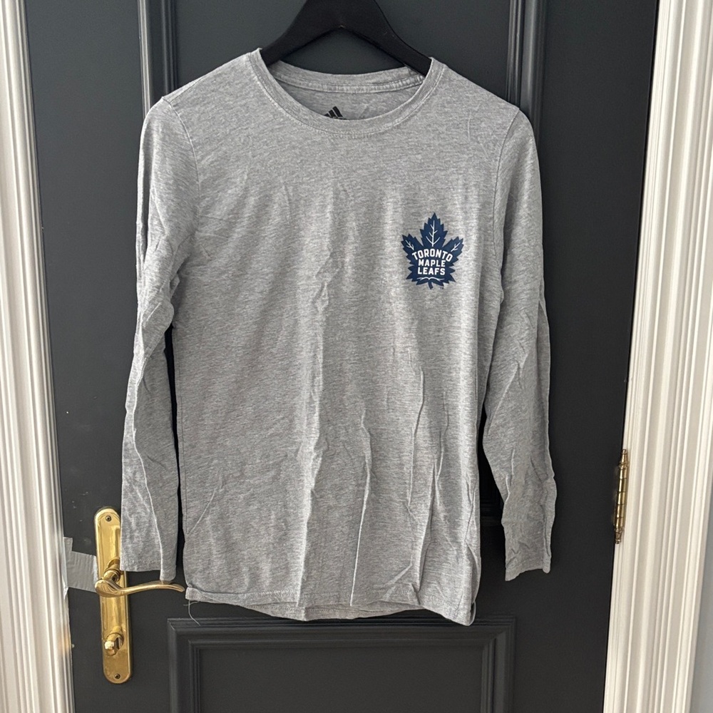Adidas Gray Shirt with Toronto Maple Leaf logo and jerseys design